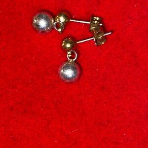 Chic Gold and Silver Ball Earrings